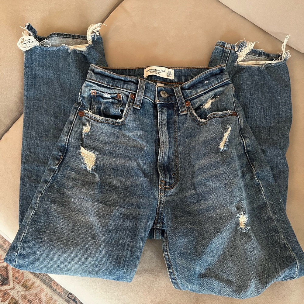 Abercrombie Ankle Straight High Rise Jeans